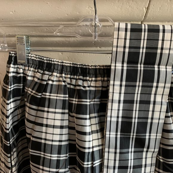 Vintage Mr. Hank 100% Acetate Black & White Check Skirt w/ belt, Approx 8 - Picture 3 of 14